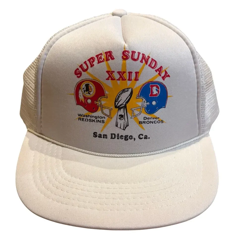 Super Bowl XXII Washington Denver San Diego Foam Trucker Rope‎ SnapBack Hat Cap